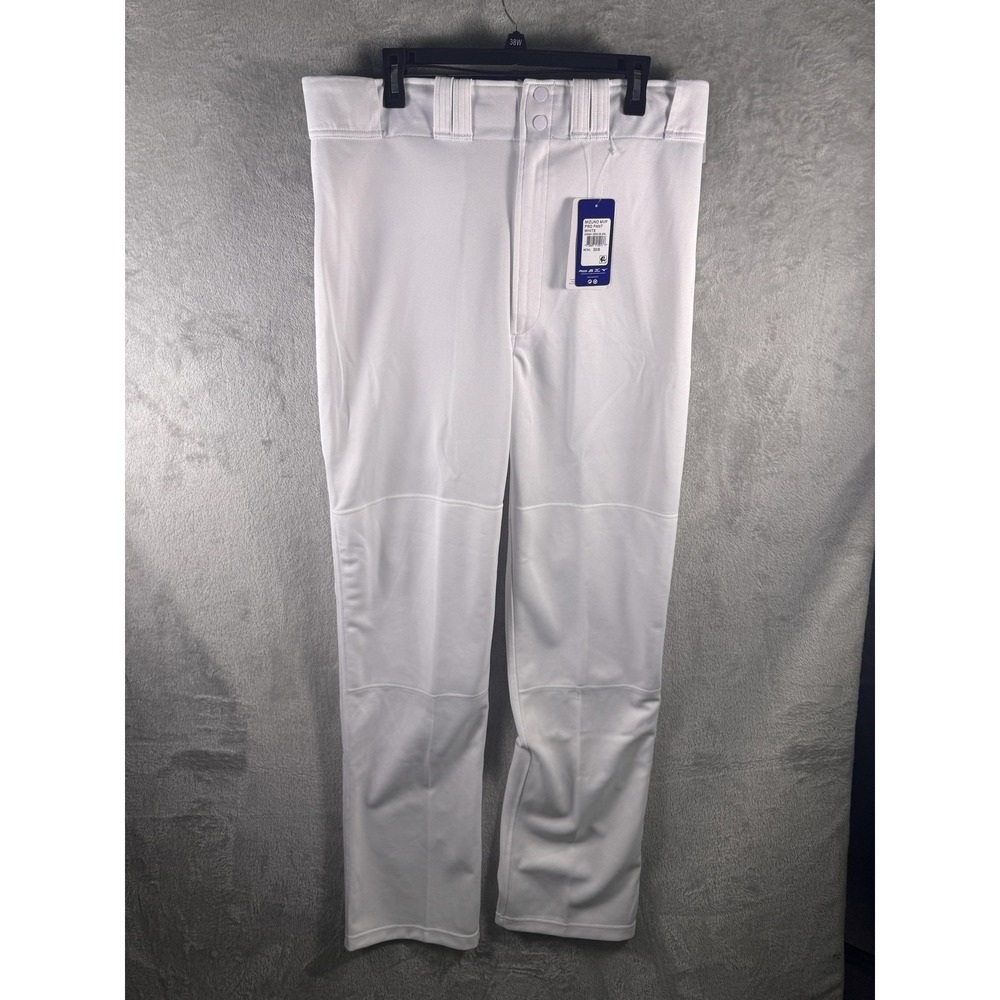Mizuno Pants Mens 2XL White MVP Pro Baseball Hemmed Bottom Double Knit Pockets